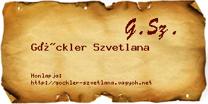 Göckler Szvetlana névjegykártya